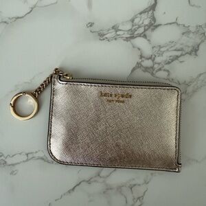 Kate spade keychain card holder color golden